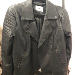 Cropped Faux Leather Jacket